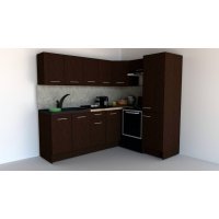 Bucatarie de Colt GENA NEW 6 DR. 170-220, Fara Corp de Cuptor, Wenge / Decor 8548